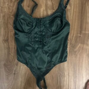 Urban Outfitters green Lacey corset